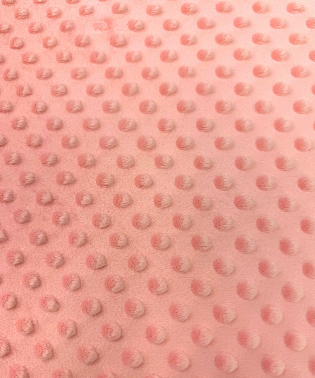 Coral Minky Dot Fabric by the Yard, 60" Wide Ultra-Soft Plush Minky Fabric for Baby Blankets, Nursery Decor, Plush Toys & Sewing